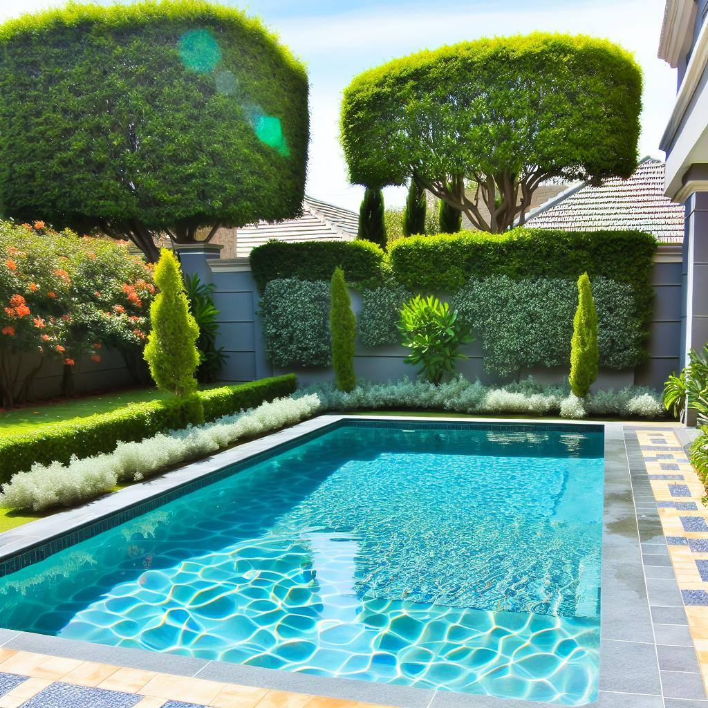 A luxurious backyard oasis featuring an 8x4 meter in-ground swimming pool.