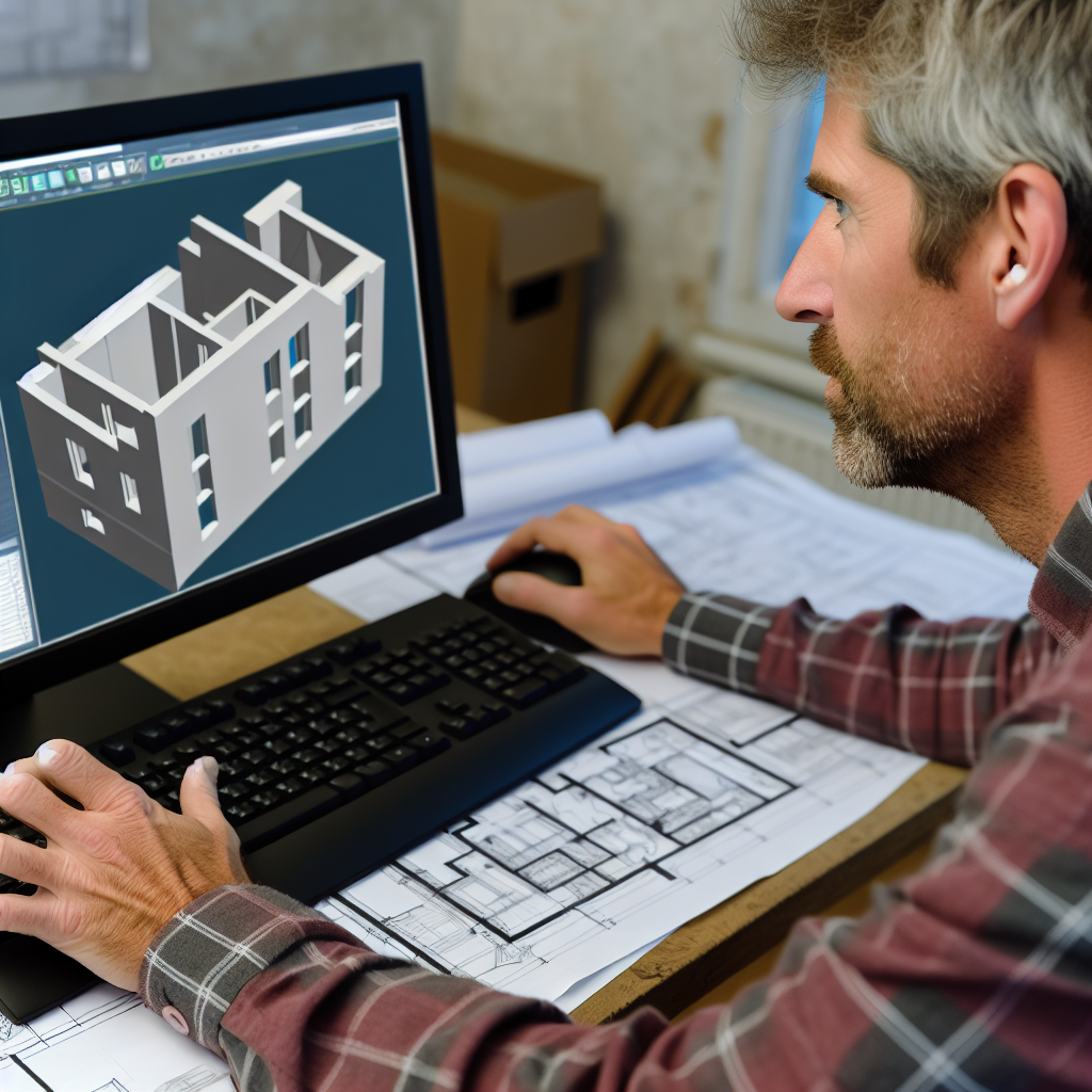 Un architecte utilisant un logiciel de modélisatio