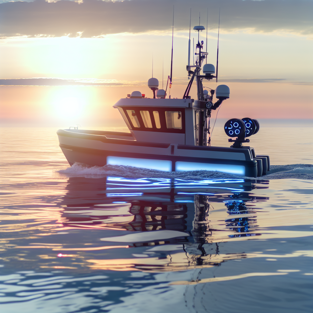 Un bateau de pêche moderne équipé de technologies 