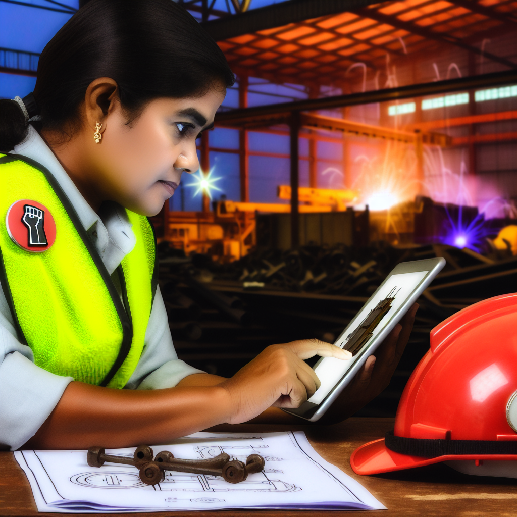 Un employé dusine utilisant une tablette pour sui