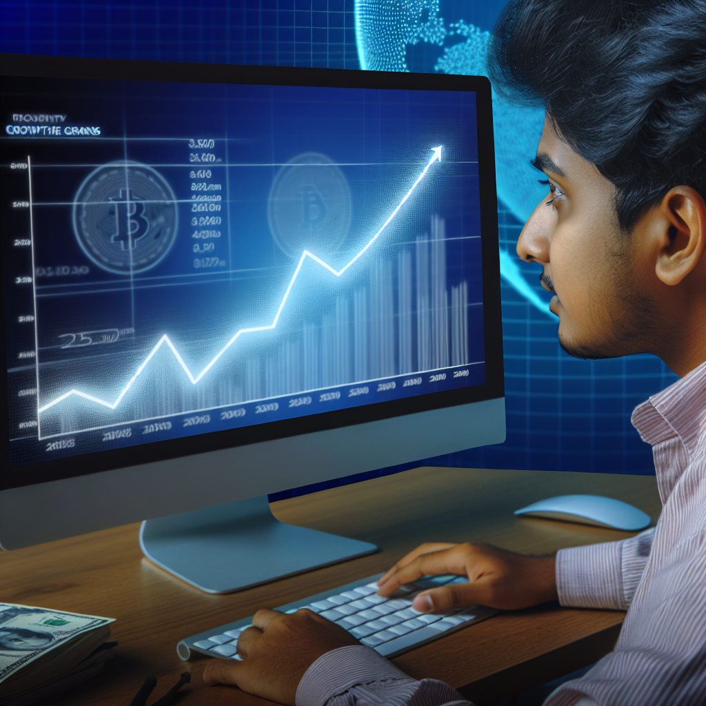 Un investisseur observant une courbe de croissance