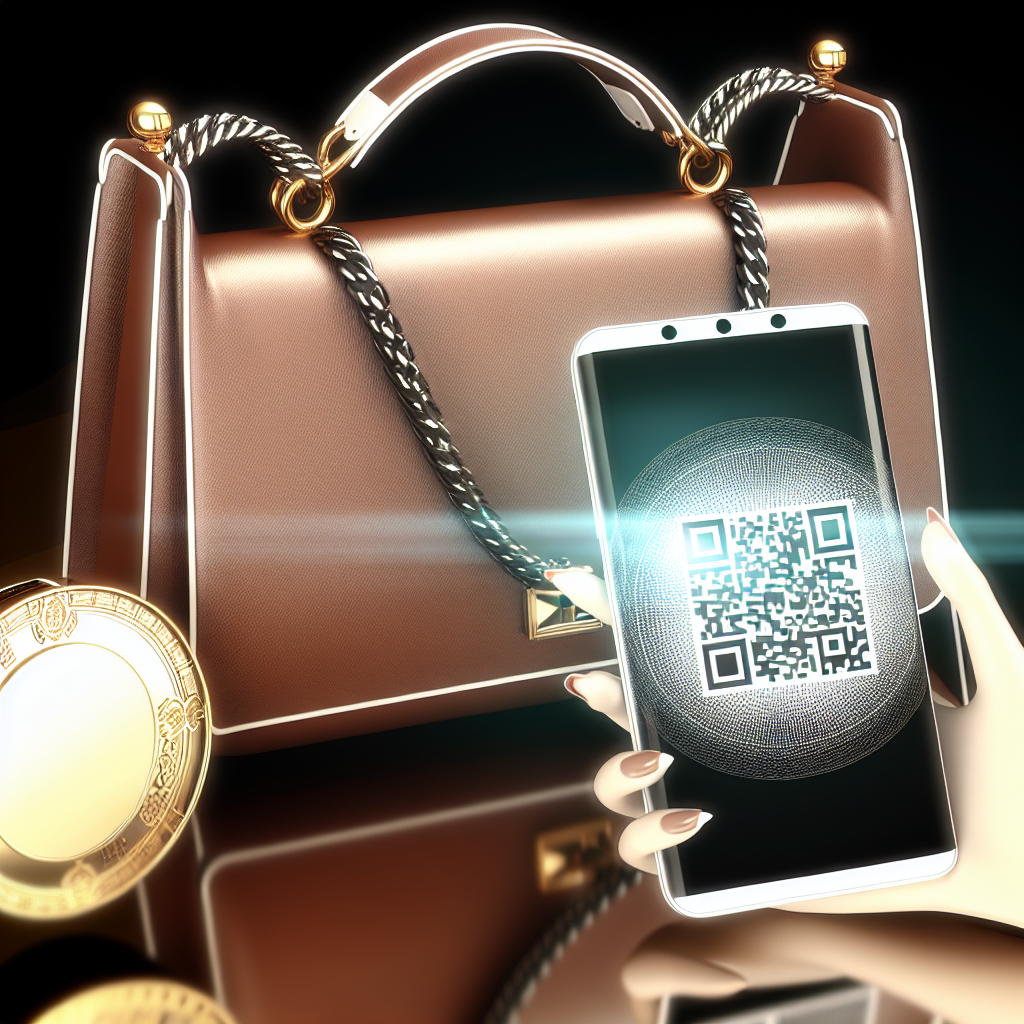Une image dun sac de luxe avec un QR code scanné 