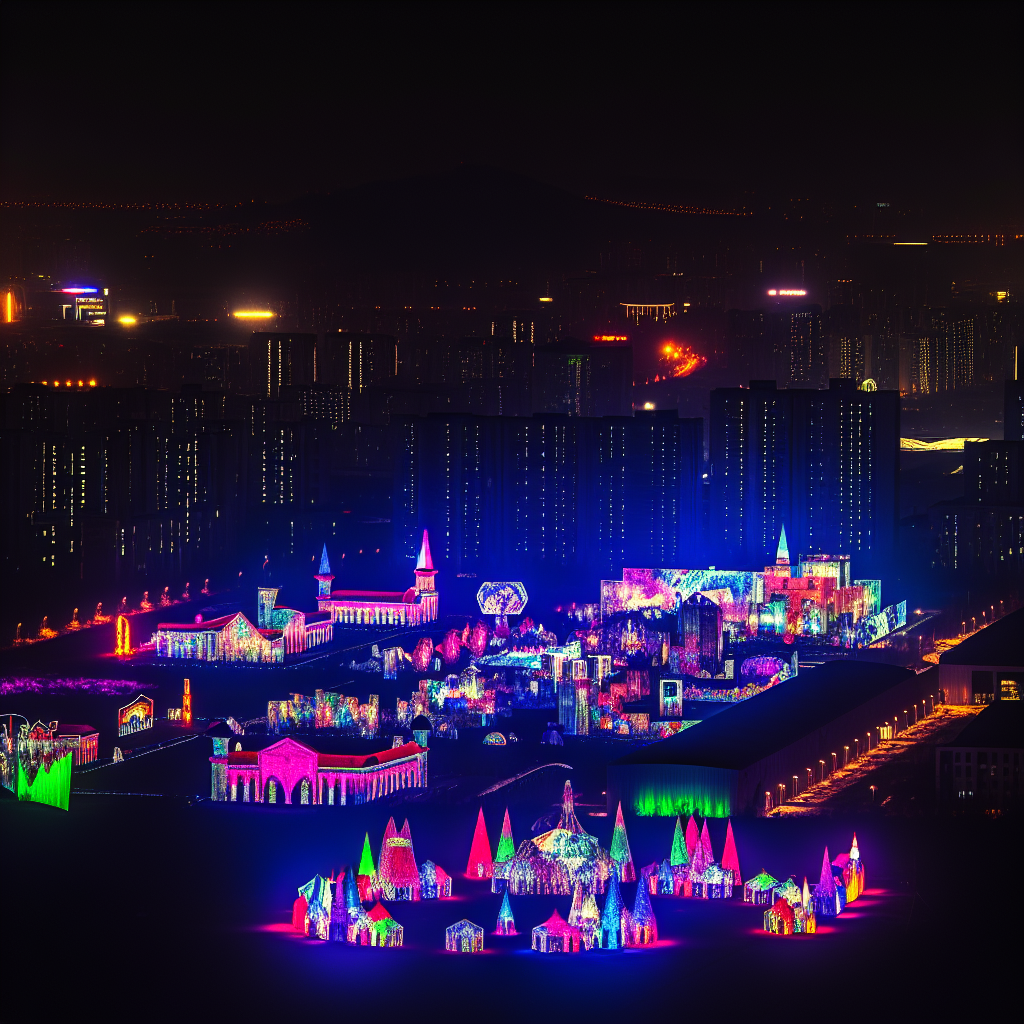 Une ville illuminée par des installations artistiq